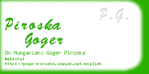 piroska goger business card